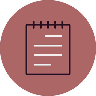 Not defteri simgesi vektörü. İnce çizgi işareti. izole edilmiş sınır sembolü çizimi