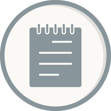 Not defteri simgesi vektörü. İnce çizgi işareti. izole edilmiş sınır sembolü çizimi