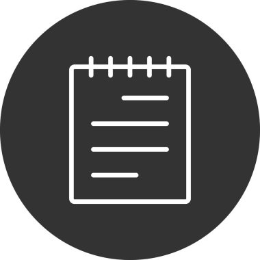 Not defteri simgesi vektörü. İnce çizgi işareti. izole edilmiş sınır sembolü çizimi