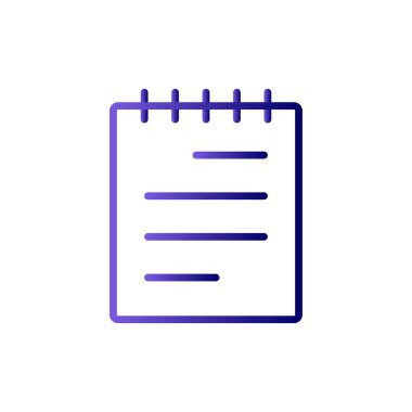 Not defteri simgesi vektörü. İnce çizgi işareti. izole edilmiş sınır sembolü çizimi