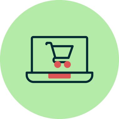 Çevrimiçi Dükkan simgesi vektör çizimi