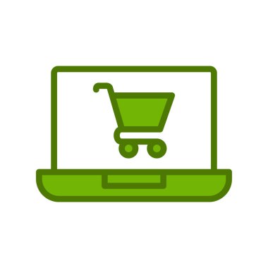 Çevrimiçi Dükkan simgesi vektör çizimi