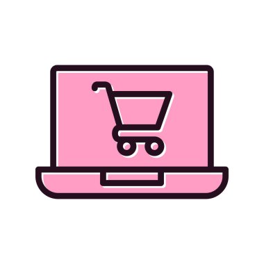 Çevrimiçi Dükkan simgesi vektör çizimi