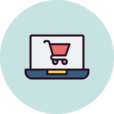 Çevrimiçi Dükkan simgesi vektör çizimi