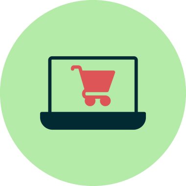 Çevrimiçi Dükkan simgesi vektör çizimi