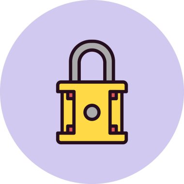 asma kilit ikon vektör çizimi