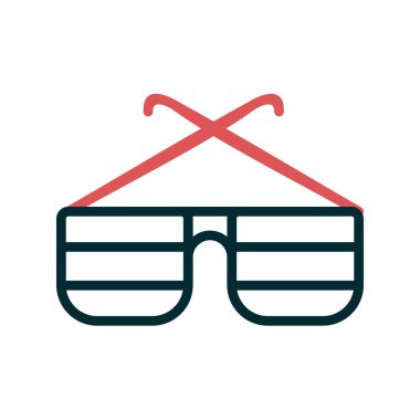 gözlük simgesi beyaz zemin üzerinde. vektör çizim.