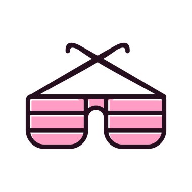 gözlük simgesi beyaz zemin üzerinde. vektör çizim.