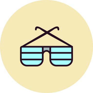 gözlük simgesi beyaz zemin üzerinde. vektör çizim.