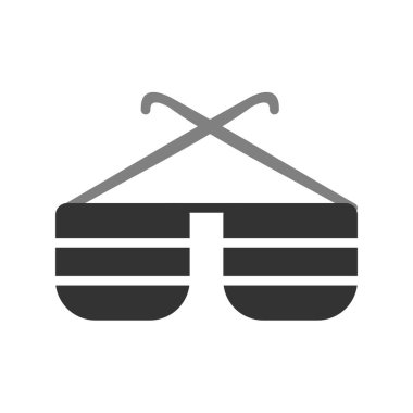 gözlük simgesi beyaz zemin üzerinde. vektör çizim.