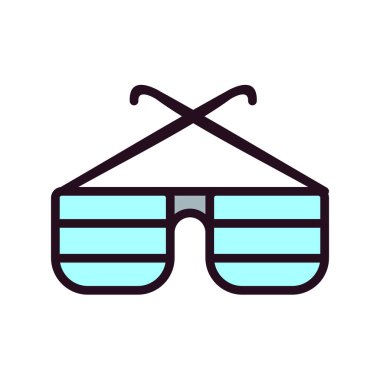 gözlük simgesi beyaz zemin üzerinde. vektör çizim.