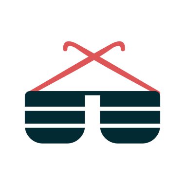 gözlük simgesi beyaz zemin üzerinde. vektör çizim.