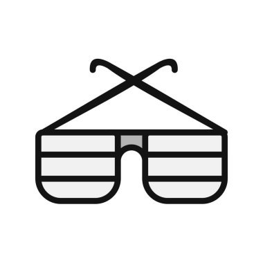 gözlük simgesi beyaz zemin üzerinde. vektör çizim.