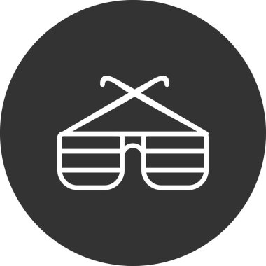 gözlük simgesi beyaz zemin üzerinde. vektör çizim.