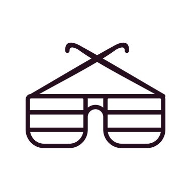 gözlük simgesi beyaz zemin üzerinde. vektör çizim.