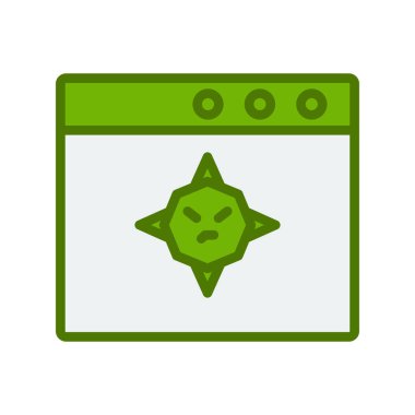 Tarayıcı Virüs ikon vektör çizimi