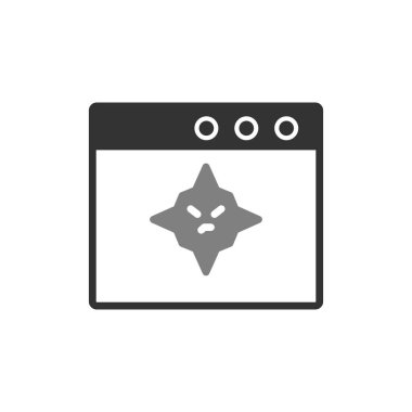 Tarayıcı Virüs ikon vektör çizimi