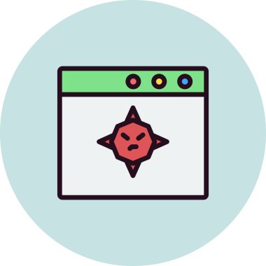 Tarayıcı Virüs ikon vektör çizimi