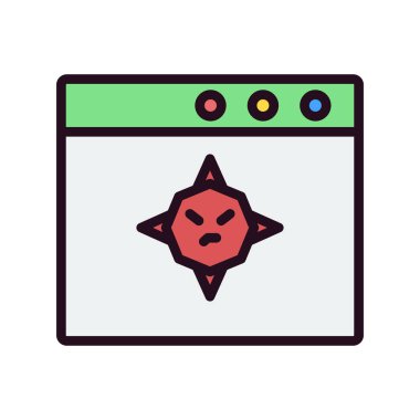 Tarayıcı Virüs ikon vektör çizimi