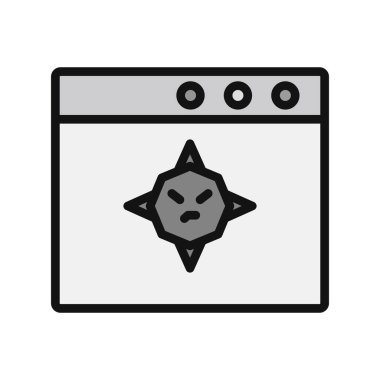 Tarayıcı Virüs ikon vektör çizimi