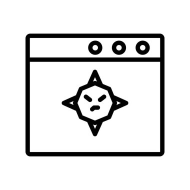 Tarayıcı Virüs ikon vektör çizimi