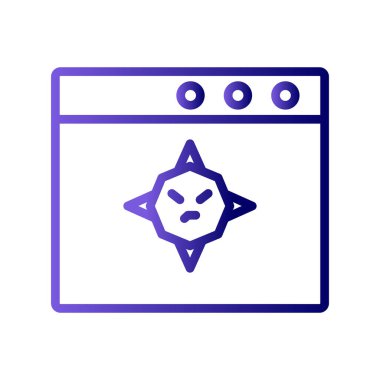 Tarayıcı Virüs ikon vektör çizimi