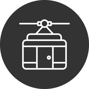 Kablo kabin simgesi, vektör illüstrasyonu