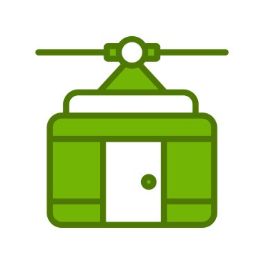 Kablo kabin simgesi, vektör illüstrasyonu