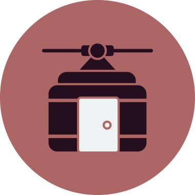 Kablo kabin simgesi, vektör illüstrasyonu