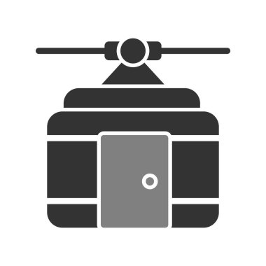 Kablo kabin simgesi, vektör illüstrasyonu