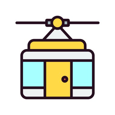 Kablo kabin simgesi, vektör illüstrasyonu