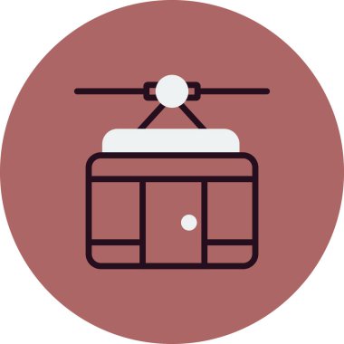 Kablo kabin simgesi, vektör illüstrasyonu