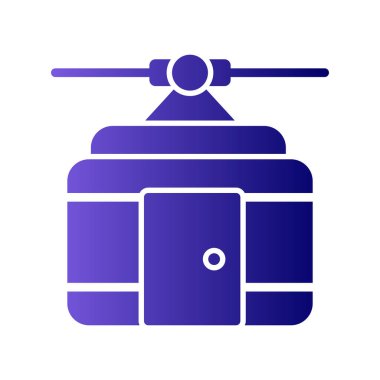 Kablo kabin simgesi, vektör illüstrasyonu