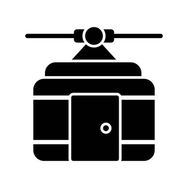 Kablo kabin simgesi, vektör illüstrasyonu