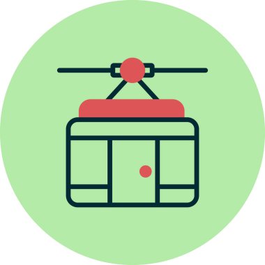 Kablo kabin simgesi, vektör illüstrasyonu