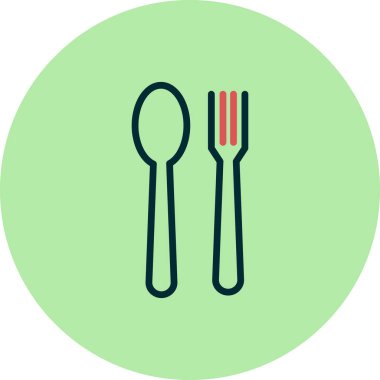 Çatal ve kaşık ikonları. Web tasarımı vektör illüstrasyonu