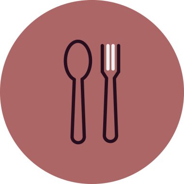 Çatal ve kaşık ikonları. Web tasarımı vektör illüstrasyonu