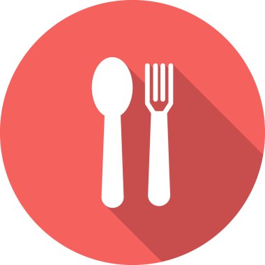 Çatal ve kaşık ikonları. Web tasarımı vektör illüstrasyonu