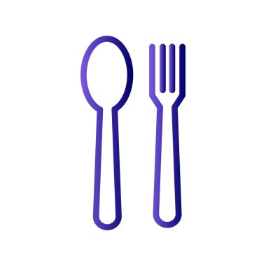 Çatal ve kaşık ikonları. Web tasarımı vektör illüstrasyonu