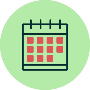 Takvim, planlayıcı. Basit vektör illüstrasyonu