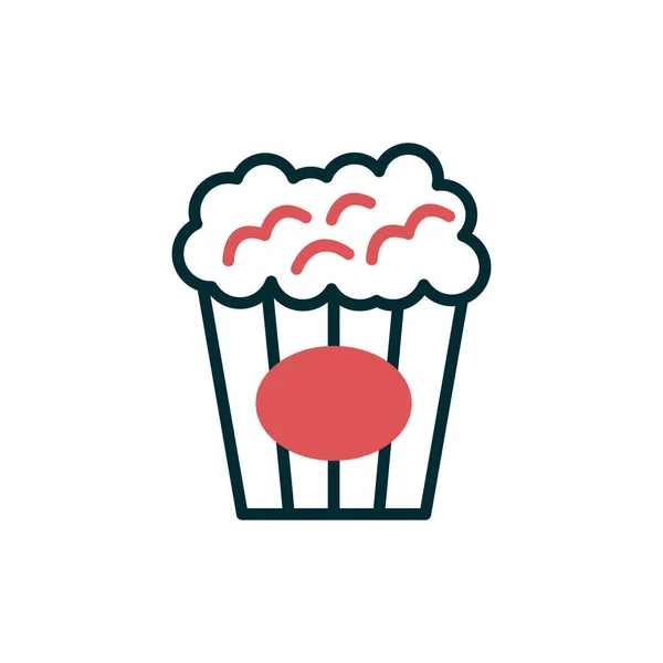 Ikona Popcornu Vektorová Ilustrace — Stockový vektor