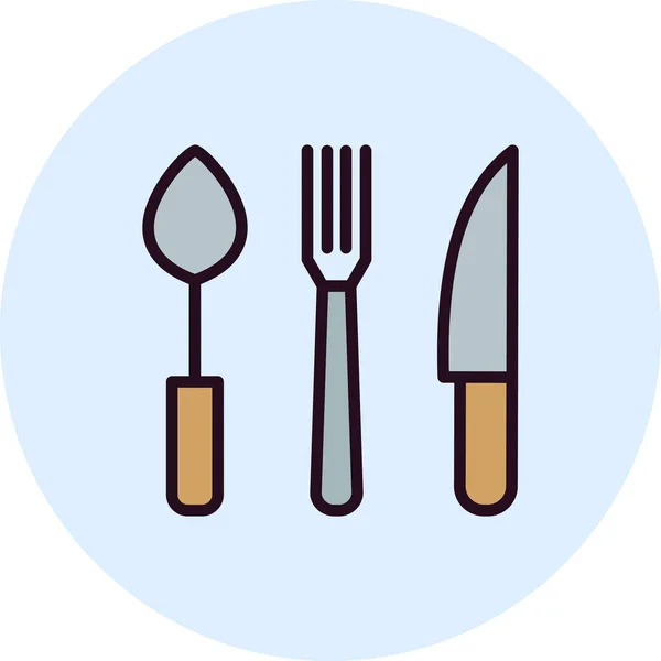 Cutlery Simple Vector Illustration Icon — Stok Vektör