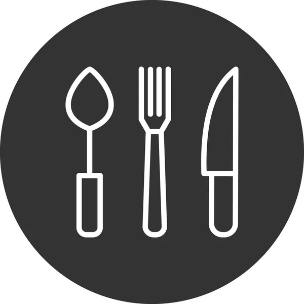 Vector Illustration Cutlery Icon — Stock Vector