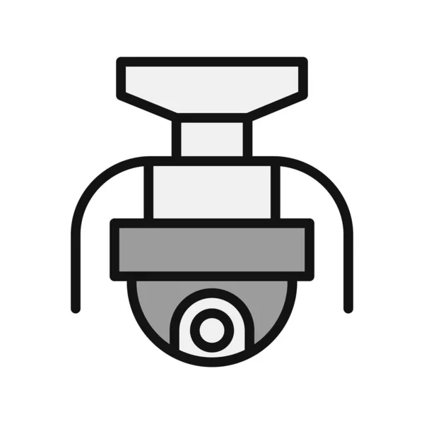 Cctv Icono Cámara Esquema Ilustración Los Iconos Vectoriales Del Sistema — Archivo Imágenes Vectoriales