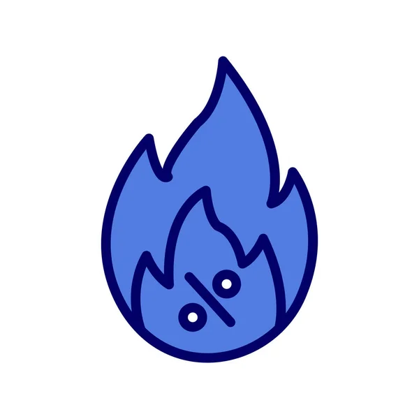 Ohnivý Vektor Ikony Plamene Tenká Čára Izolovaný Symbol Obrysu Ilustrace — Stockový vektor