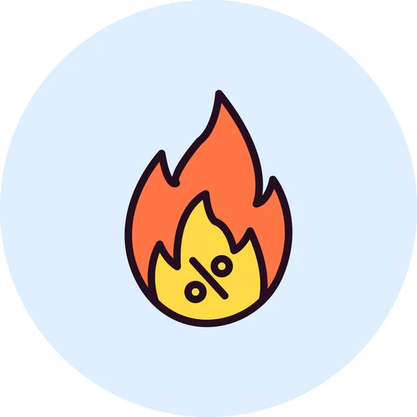 Vuur Web Icoon Eenvoudige Illustratie — Stockvector