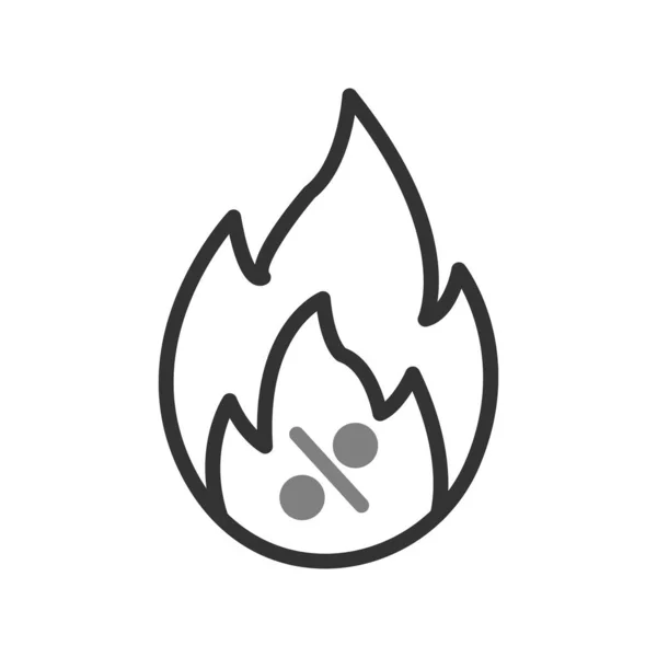 Fire Flame Icon Vector Isolated White Background Logo Concept Hot — Vettoriale Stock