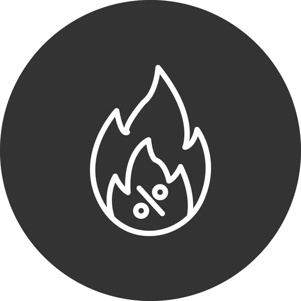 Fire Flame Icon Vector Logo Concept Sign Linear Element Trendy — Vector de stock