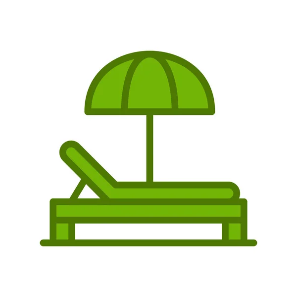 Beach Chair Icon Outline Illustration Sunbed Vector Icons Web — Stockvektor