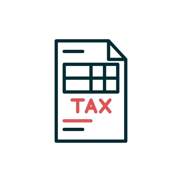 Tax Vector Thin Line Icon — Stock Vector